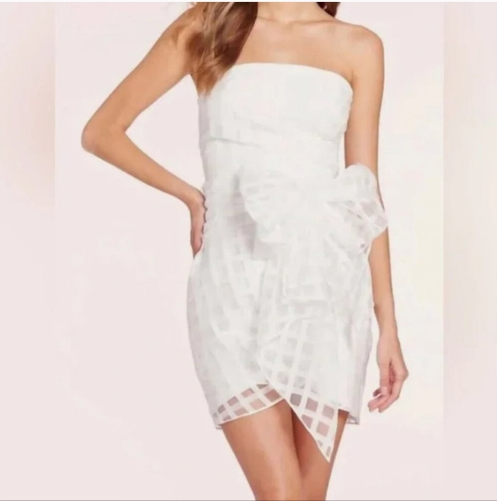 NWT Amanda Uprichard Ambrose White Strapless Sheath Dress Sz M